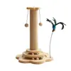 Rascador Vertical Multifuncional para Gatos con Bola Colgante, Juguete de Varita Atrapador para Gatos, Herramienta de Afilado de Garras de Autoentretenimiento, Suministros de Tablero Rascador de Sisal para Gatos