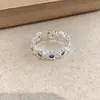 Anel Coração Azul Oceano para Mulheres, Simples e Elegante, Luxo Leve, Anel Aberto Exquisito, Personalidade de Nicho, Anel Versátil para o Dedo Indicador