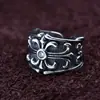Anillo de plata de ley 925 al por mayor abierto vintage plata tailandesa flor de ejército anillo de pareja hombres y mujeres pareja marca de moda anillo de personalidad europeo y americano