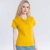Nova Camiseta de Algodão Mercerizado de 15 Cores Dupla Face 80 Fios para Mulheres Branca Manga Curta Verão Solta Gola Redonda V Top Camiseta para Usar por Baixo