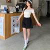 Shorts Casuales Blancos de Encaje Dulce Estilo Coreano para Mujer Verano Elásticos Cintura Alta Sueltos Adelgazantes Línea A Pierna Ancha Pantalones Cortos Hot Pants para Mujer