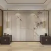 Novo estilo chinês simples conceito artístico papel de parede sala de estar quarto cabeceira parede de fundo da TV papel de parede sofá andorinha bambu tecido de parede
