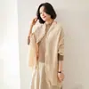 Cachecol de Cashmere Feminino 100% Cashmere Puro Outono Inverno Versátil Borda com Franjas Cor Sólida Quente Malha Protetor de Pescoço Cachecol