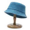 Chapéu de Pescador em Sarja Lavada Vintage para Primavera e Outono, Chapéu de Sol Unissex, Chapéu de Pescador Liso da Moda para Casais