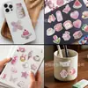 50 Pegatinas de Dibujos Animados Estilo Coreano 3D Rosa Graffiti, Impermeables para DIY Diario Cuaderno Equipaje Decoración