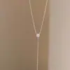 Collar Minimalista Estilo Vacacional Europeo y Americano con Forma de Y, Lágrima, un Solo Diamante y Borla, con Sentido de Diseño y Temperamento, Venta al por Mayor de Nicho
