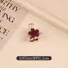 Pegador de Flocagem de Flores Pequeno Presilha de Cabelo de Princesa Feminina Outono e Inverno Veludo Vermelho de Alta Qualidade Laço Headwear de Ano Novo