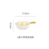Cerâmica Shunxiang [Tanghulu] Tigela de Arroz Doméstica Estilo Creme Louça Bonita Pratos Tigelas de Sopa Conjunto de Tigela e Prato