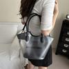 Bolsa de Gelatina Transparente Estilo Coreano para Mujer 2025 Nuevo Estampado de Letras Bolsa Madre-Hija Gran Capacidad Playa Bolso Tote Elegante