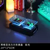 Estante de barra led luminoso para platos de frutas barra transparente plato de frutas creativo de tres niveles plato para postres frutas bocadillos compartimento comercial