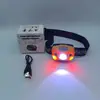 Linterna frontal de inducción, ultrabrillante, recargable, impermeable, espera ultralarga, linterna frontal LED de luz fuerte para pesca nocturna, linterna frontal con cabeza LED