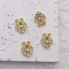 LZ Luxo Vintage Barroco Liga Metálica Decorações para Unhas Borda Renda Vazada Gota d'Água Folha de Bordo Adornos Acessórios Adesivos Atacado