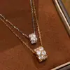 Popular Cadena de Collar de Diamantes Completos de Xiaohongshu con Diamantes Blancos, Diseño Único, Lujo Ligero, Estilo Minimalista, Disponible para Dropshipping