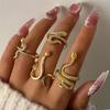 Joyería Transfronteriza Moda Europea y Americana Personalidad Anillo con Forma de Serpiente Diseño Nicho Juego de Anillos para Dedo de Serpiente Enroscada