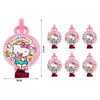 Fiesta de Cumpleaños Tema Kt Cat Vasos de Papel Platos Servilletas Set Bolsa de Regalo de Dibujos Animados Mantel Desechable