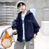 Jaqueta Masculina Primavera e Outono 2026 Novo Estilo para Crianças Maiores, Blusa com Capuz de Outono, Moletom Masculino de Outono, Cardigã Tendência