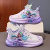 Zapatos de Dibujos Animados Brillantes de Moda para Niñas Primavera/Verano 2026 Tenis de Princesa Infantiles Suela Suave Zapatos con Botón Luminoso para Niña Pequeña