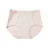 Calcinha feminina de cintura média feita de algodão colorido, respirável, antibacteriana, com acabamento em renda, macia, confortável e justa ao corpo