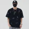 Camiseta Masculina de Manga Curta High Street Americana Masculina Verão Tendência Marca Design Sense Valente Bonito Solta Casual Manga Curta Roupa Masculina