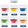 Cuenco plegable negro para mascotas con llavero, cuenco portátil de viaje para perros, disponible en stock, suministros para mascotas al por mayor.