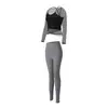 Conjunto de yoga feminino, sem costura e de alta elasticidade, modelador, para treinamento profissional de fitness, corrida e como peça externa, conjunto de duas peças