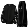 [M-8XL] Conjunto Esportivo Casual Outono 2026 Tamanho Plus para Homens, Moletom Versátil e Calças Casuais Modernas para Homens