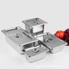 Cuenco Portionado de Acero Inoxidable 304, Cuenco para Verduras, Olla Perla, Cuenco Cuadrado de Comida Rápida para Cantina, Plato Cuadrado Elevado, Plato de Acero Inoxidable, Comercial