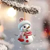 Nuevo Producto Transfronterizo Plano 2D Lindo Dibujo Animado Muñeco de Nieve Navideño Colgante para Coche Adorno para Árbol de Navidad Colgante Decoración Navideña