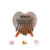 Kalimba de 8 tonos transfronteriza Piano de pulgar Pequeño de 8 teclas Mini instrumento musical Piano de pulgar Portátil de madera Transparente Piano de pulgar