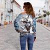 Top transfronterizo con estampado de tigre 3D, ropa nueva europea y americana para mujer, suéter de hombros descubiertos para mujer, top de hombro oblicuo para mujer, camisa básica para mujer