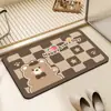Tapete de chão de banheiro de desenho animado, tapete absorvente para a entrada, tapete de pé antiderrapante de secagem rápida de lama de diatomáceas, tapete de vaso sanitário, tapete de porta