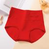Ropa interior de control de abdomen de talle alto con estampado para mujer, talla grande, calzones transpirables de algodón puro para mujer, sin costuras, sencillos y suaves