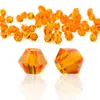 Cuentas sueltas de cristal de dos puntas con borde superior, de 4 mm, para manualidades, accesorios de joyería