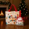 Bolsas de regalo de Navidad en stock transfronterizas, bolsas de manzana para Nochebuena, bolsas de caramelo con cordón, bolsas de embalaje de Papá Noel