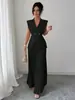 Amazon Conjunto de Ropa para Mujer Europea y Americana sin Mangas Elegante Cuello en V Falda Plisada