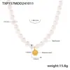 Joyería Cubo de Azúcar Collar Pulsera Cuentas de Concha Barroca Lujo Accesible para Mujer Colgante de Acero Titanio Bola Redonda Pequeña Gargantilla Set Dulce