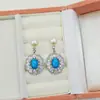 Aretes de Perla Turquesa Azul, Colgante, Anillo, Conjunto de Perlas de Agua Dulce Naturales, Nuevo Estilo Chino, Estilo Nacional, Diseño Hueco Retro, Mia