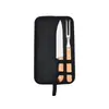 Conjunto de Grelha para Churrasco ao Ar Livre Camping Amazon Transfronteiriço com Cabo de Madeira Faca e Garfo de Aço Inoxidável Conjunto de Ferramentas para Churrasco de Duas Peças