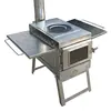 Fogão a Lenha Portátil para Exterior Fogão de Exterior Aço Inoxidável Camping Cozinha Churrasqueira Dobrável Fogão a Lenha Tour de Carro