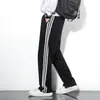 Pantalones deportivos de tres rayas, pantalones casuales de primavera, otoño, verano, pantalones unisex holgados de pierna recta, pantalones harén para jóvenes estudiantes