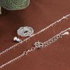 S925 Sterling Silver Gourd Long Life Lock Colar Feminino Oco Dupla Face Lucky Text Pingente Clavícula Cadeia Estilo étnico