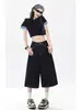Jeans rectos de tiro alto estilo retro americano, fluidos, para mujer, de verano, petite, tiro alto, holgados, versátiles, de pierna ancha, cropped