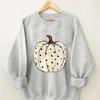 Moletom Pulôver Estampado de Abóbora de Halloween Outono e Inverno Casual Manga Longa Gola Redonda Feminino