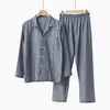 Estilo Pareja Algodón 100% Doble Capa de Gasa Pijama y Pantalones de Gasa de Algodón Puro Estilo Japonés para Hombre y Mujer, Disponibles para Venta al por Mayor desde Almacén Japonés