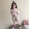 Traje Deportivo para Niña Verano 2026 Estilo Nuevo Ropa de Verano de Manga Corta y Shorts para Bebé Conjunto de Dos Piezas de Dibujos Animados para Jardín de Infancia