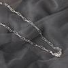 Collar de plata estilo frío para mujer, diseño de nicho, sentido de moda, celebridad de Internet, combinable con todo, personalidad atmosférica y temperamento, cadena de clavícula.