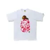 Suministro mayorista transfronterizo para comercio exterior: BAPE de alta resistencia cabeza de mono tiburón manga corta marca de moda 260g camiseta tiburón mono
