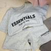 Conjunto Confortável de Duas Peças com Letras Manga Curta Roupa Esportiva Shorts Infantil Meninas Estampado Bebê Verão Masculino Estilo Fino