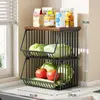 Prateleira de Armazenamento para Mesa, Aparador para Sala de Estar, Organizador em Camadas para Lanches e Copos de Água, Cesta de Armazenamento para Frutas e Vegetais de Cozinha