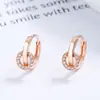 Pendientes redondos de moda con circonita geométrica para mujer, diseño de plata de ley 925, temperamento, los más vendidos de Corea del Sur, estilo ins, cierre de aro para la oreja